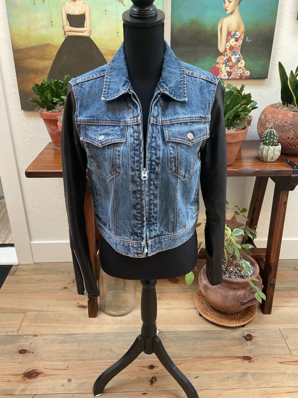RAG AND BONE DENIM AND LEATHER JACKET